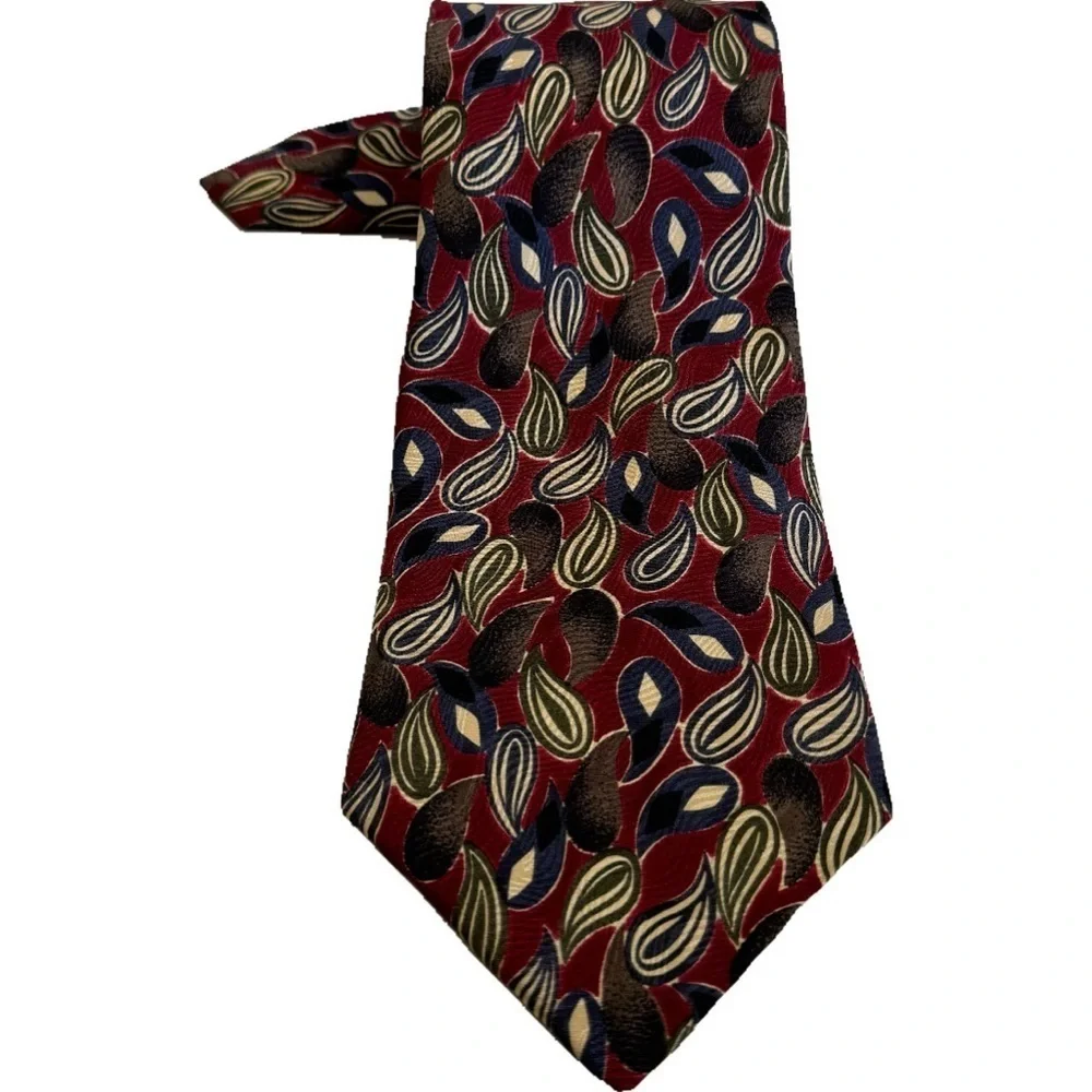 Vintage GIVENCy Monsieur Designer Silk Neck Tie Burgundy Business Preppy Classic